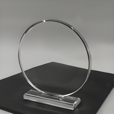 5'' Diameter Ronde Duidelijke Acryl Plaat Met Stand Gepersonaliseerd Graveren