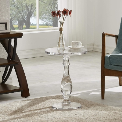 13.5'' Diameter Custom Acrylic Furniture Acrylic Coffee Table For Living Room Bedroom