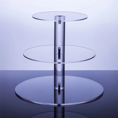 3 Tier Cupcake Acrylic Stand Round Lucite Cupcake Holder For Wedding / Birthday