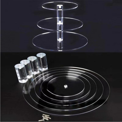 3 Tier Cupcake Acrylic Stand Round Lucite Cupcake Holder For Wedding / Birthday