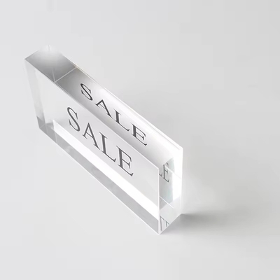 Custom Size Clear Acrylic Sign Block Acrylic Logo Block For Personalized Name Title