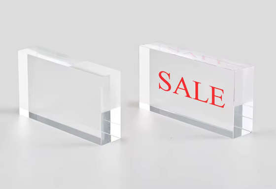 Custom Size Clear Acrylic Sign Block Acrylic Logo Block For Personalized Name Title