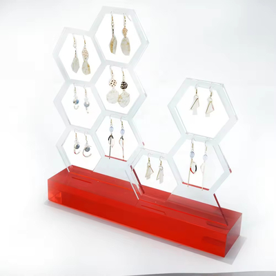 Op maat gemaakte, elegante acryl sieraden display voor merk, acryl oorbellen display set