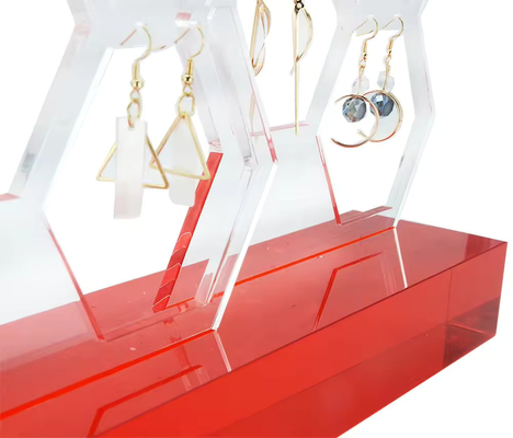 Op maat gemaakte, elegante acryl sieraden display voor merk, acryl oorbellen display set