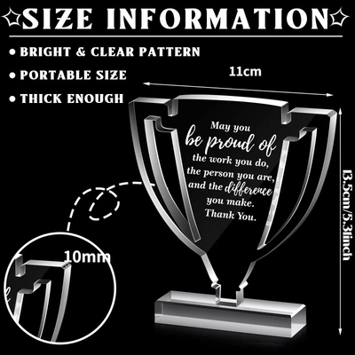 Highly Durable PMMA Award Cast Plexiglass Plaques 11x13.5cm Custom Engraving