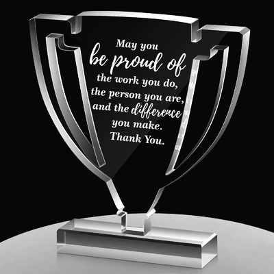 Highly Durable PMMA Award Cast Plexiglass Plaques 11x13.5cm Custom Engraving