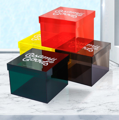 Fabriek aangepast kleur acryl opslagdoos met deksel voor voedsel Rose Candy Display