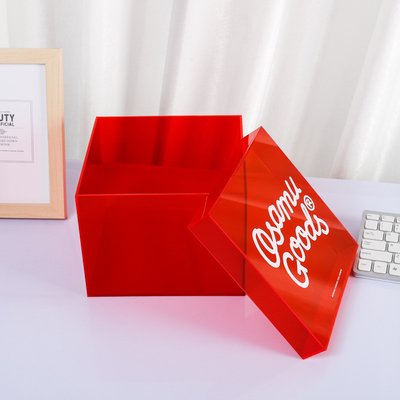 Fabriek aangepast kleur acryl opslagdoos met deksel voor voedsel Rose Candy Display
