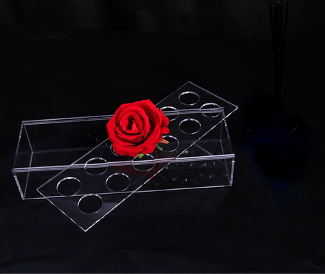 OEM ODM Tabletop Clear Acrylic Rectangle Vase, Hôn lễ Acrylic Flower Display Box