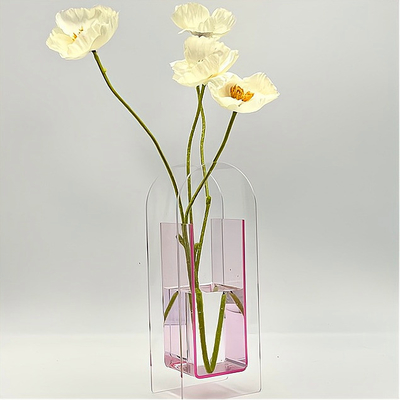 U Shape Plexiglass Acrylic Floral Stands , Acrylic Centrepiece Stand Custom Thickness