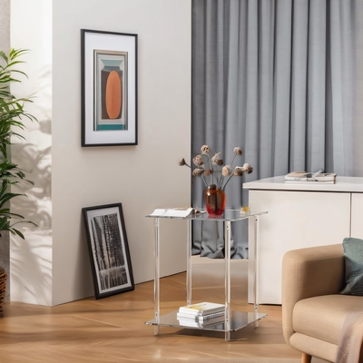 Lucite Furniture acrylic bedside table Nightstand For Apartments Or Cozy Corners