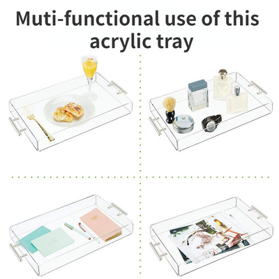 Wholesale Clear Large Acrylic Tray Decorative Acrylic Display Tray With Handle