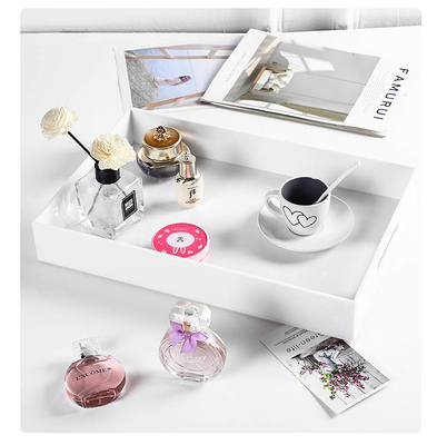 OEM ODM Clear Acrylic Serving Tray With Handles Thiết kế xếp chồng tùy chỉnh