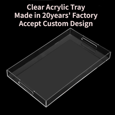 OEM ODM Clear Acrylic Serving Tray With Handles Thiết kế xếp chồng tùy chỉnh