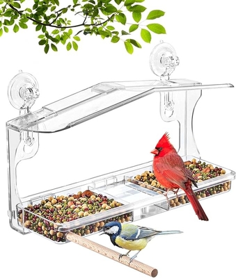 Strong Suction Cups Plexiglass Window Bird Feeder Thường xuyên Acrylic Birdhouse
