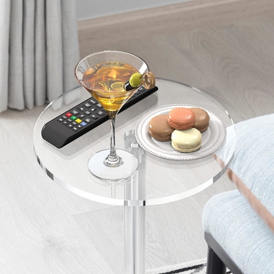 Dễ dàng lắp ráp đồ nội thất Acrylic tùy chỉnh Clear Side Table Coffee Table For Small Space