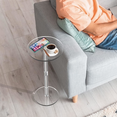 Dễ dàng lắp ráp đồ nội thất Acrylic tùy chỉnh Clear Side Table Coffee Table For Small Space