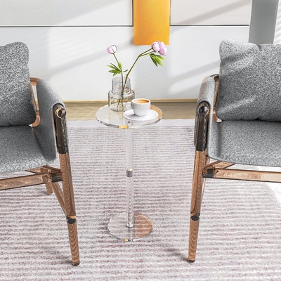 Dễ dàng lắp ráp đồ nội thất Acrylic tùy chỉnh Clear Side Table Coffee Table For Small Space