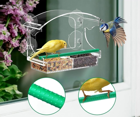 4 Extra Strong Suction Cups Acrylic Parrot Feeder Plexiglass Birdhouse Custom Logo