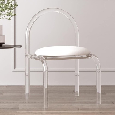 Modern Custom Acrylic Furniture acrylic dressing table chair 43X45X73cm For Bedroom