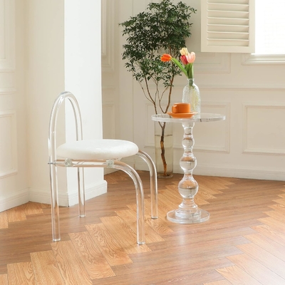 Modern Custom Acrylic Furniture acrylic dressing table chair 43X45X73cm For Bedroom