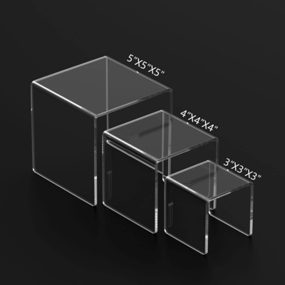Transparent Acrylic Display Rack Risers Stand Showcase For Dessert Jewelry Dispaly