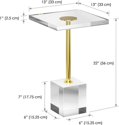 Knock Down Design Clear Acrylic Coffee Table Lucite End Table OEM ODM