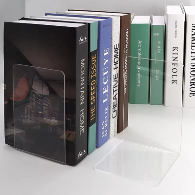 Custom Size Acrylic Bookends Plexiglas Shelves Heavy Duty Desktop Book Organizer