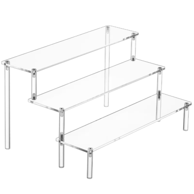 Assembled Design 3 Layers Acrylic Stand Riser Cosmetics Display Shelf For Action Figures