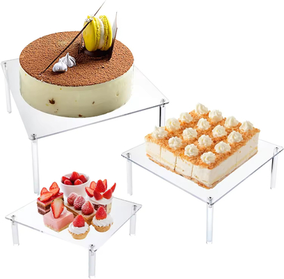 Assembled Design Acrylic Cake Stand Buffer Table Riser Food Serving Custom Printing