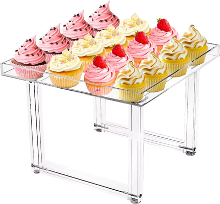 Assembled Design Acrylic Cake Stand Buffer Table Riser Food Serving Custom Printing