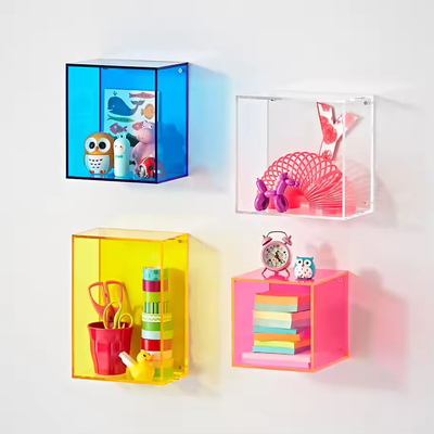 Modern Wall Mounted Acrylic Display , Home Office Decor Acrylic Wall Display Shelf