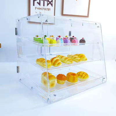 Versatile Acrylic Display Shelf Acrylic Cake Display Box With Tray 54 X 44 X 42cm