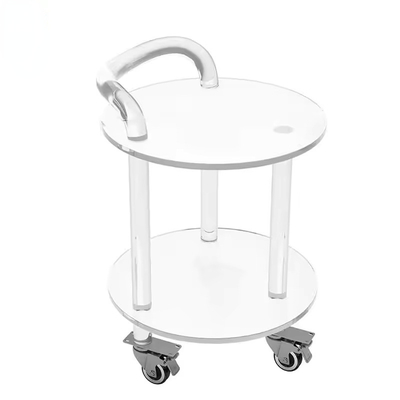 Doorzichtige geassembleerde acryl rolwagen met wielen voor eetkamer slaapkamer opslag