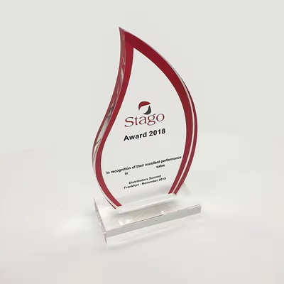 Custom Clear Number Acrylic Award Trophy Block cho sự công nhận kỷ niệm công ty
