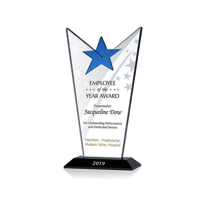 Custom Clear Number Acrylic Award Trophy Block cho sự công nhận kỷ niệm công ty
