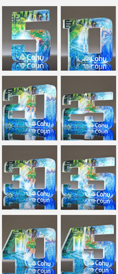 Custom Clear Number Acrylic Award Trophy Block cho sự công nhận kỷ niệm công ty