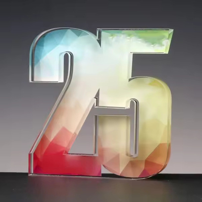 Meerdere doeleinden Clear Number Acrylic Block Award Custom Printing Voor bedrijfsbijeenkomsten