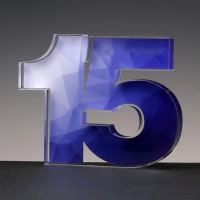 Meerdere doeleinden Clear Number Acrylic Block Award Custom Printing Voor bedrijfsbijeenkomsten