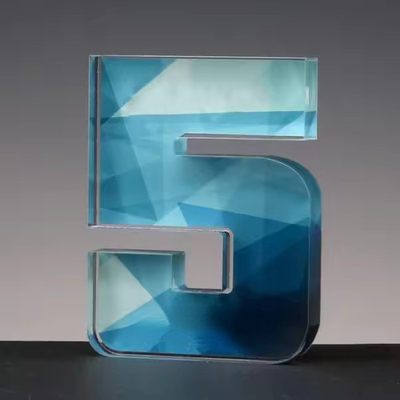 Meerdere doeleinden Clear Number Acrylic Block Award Custom Printing Voor bedrijfsbijeenkomsten