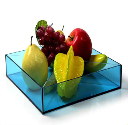 OEM Green Square Acrylic Tray Plexiglass Fruit Tray With Removable Compartments