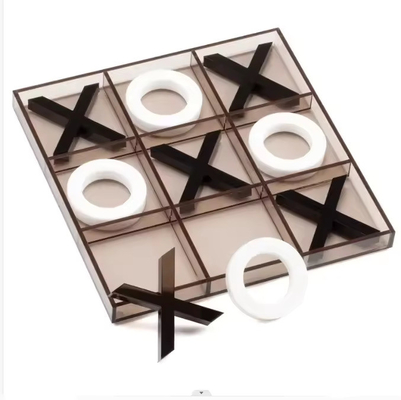Plexiglass Acrylic Game Set XO Game Lucite Chess Set For Family Entertainment