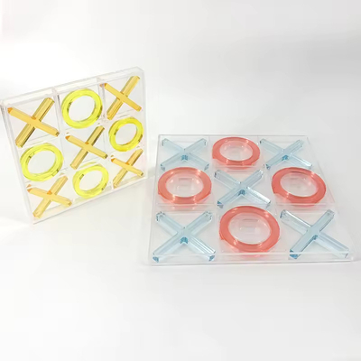 Plexiglass Acrylic Game Set XO Game Lucite Chess Set For Family Entertainment