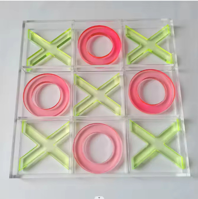 Plexiglass Acrylic Game Set XO Game Lucite Chess Set For Family Entertainment