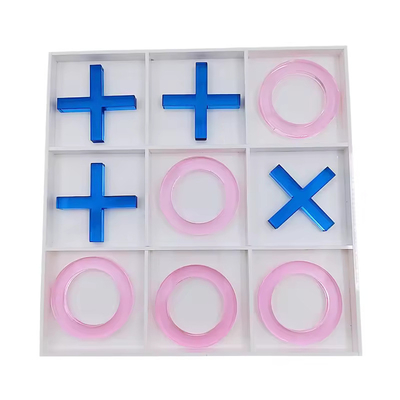 Plexiglass Acrylic Game Set XO Game Lucite Chess Set For Family Entertainment