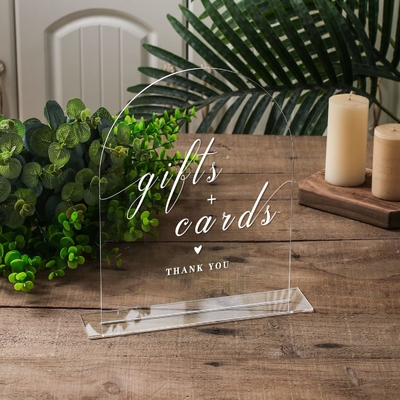 10 Pack Clear 8x10 Arch Acrylic Table Signs 1/8" Thick DIY Blank For Weddings Party