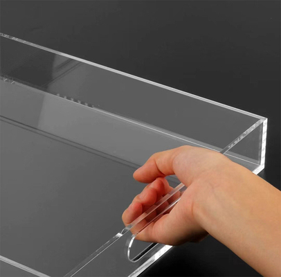 Clear Rectangular Acrylic Tray Lucite Breakfast Tray For Home Restaurant Hotel