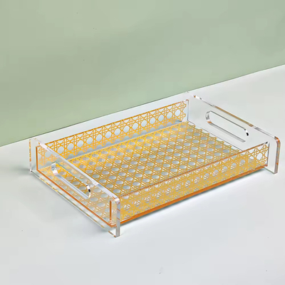 Mượt mà kết thúc rõ ràng Acrylic phục vụ khay Lucite bánh mì khay với in tùy chỉnh