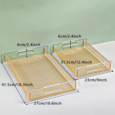 Mượt mà kết thúc rõ ràng Acrylic phục vụ khay Lucite bánh mì khay với in tùy chỉnh