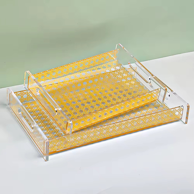 Mượt mà kết thúc rõ ràng Acrylic phục vụ khay Lucite bánh mì khay với in tùy chỉnh